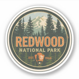 Pegatina Parque nacional estatal de Redwood, California cos