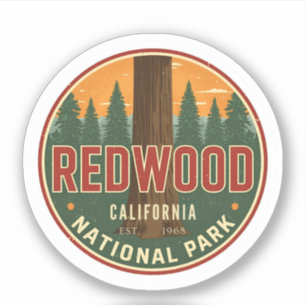Pegatina Parque nacional estatal de Redwood, Costa de Calif