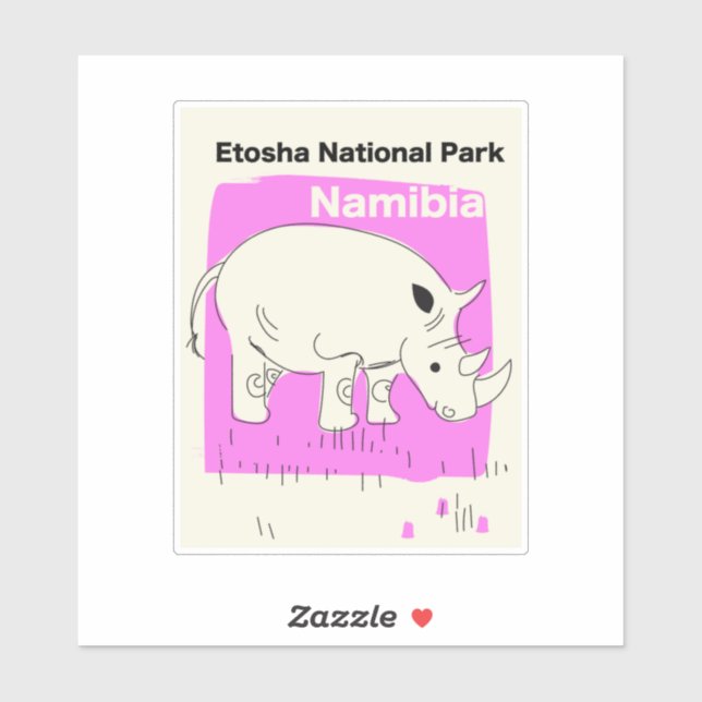 Pegatina Parque nacional Etosha, Namibia (Hoja)