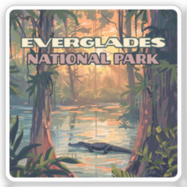 Pegatina Parque nacional Everglades Alligator Swamp Florida