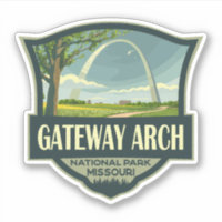 Parque nacional Gateway Arch Ilustracion Arte Retr