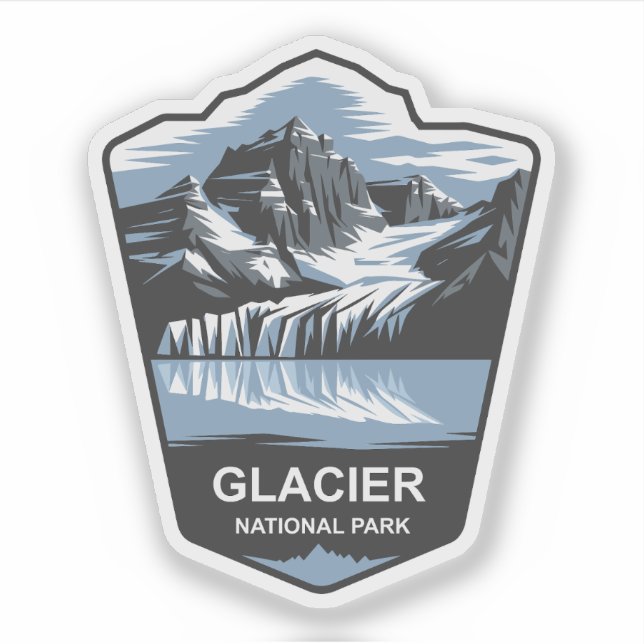 Pegatina Parque nacional Glacier Emblem (Anverso)