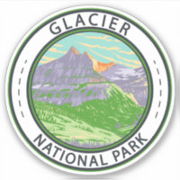 Parque Nacional Glacier En La Insignia De La Prima