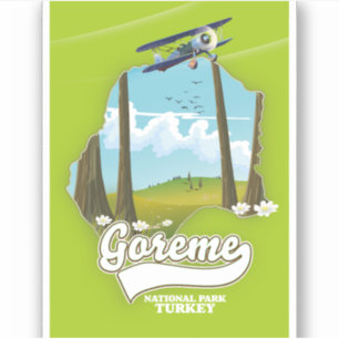 Pegatina Parque nacional Goreme Mapa de Turquía