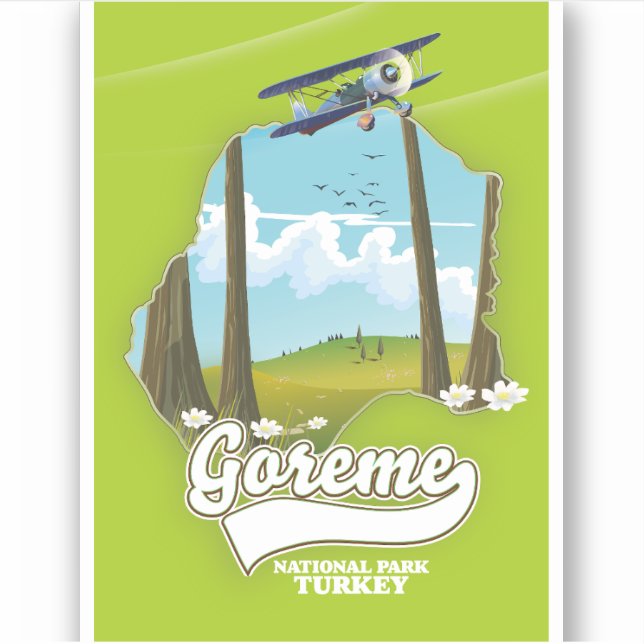 Pegatina Parque nacional Goreme Mapa de Turquía (Anverso)