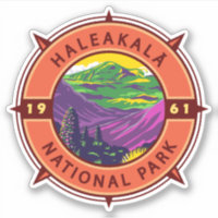 Parque nacional Haleakala Emblema de brújula retro