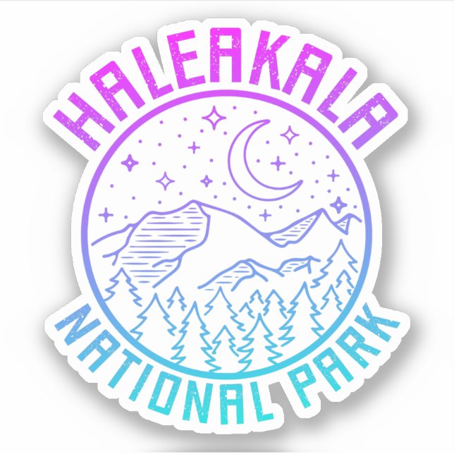 Pegatina Parque nacional Haleakala Gradiente Hawaii USA (Anverso)