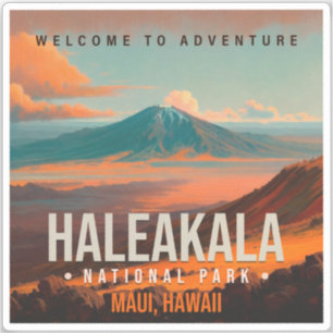 Pegatina Parque nacional Haleakala Maui Hawaii Vintage