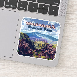 Pegatina Parque nacional Haleakala Volcán Maui Hawaii