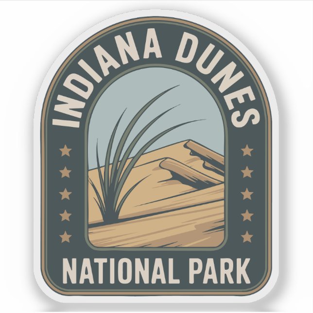 Pegatina Parque nacional Indiana Dunes Adventure (Anverso)