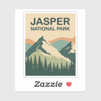 Pegatina Parque Nacional Jasper Canadá Arte Escénico de la 
