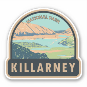 Pegatina Parque nacional Killarney Irlanda Viaje Art Vintag