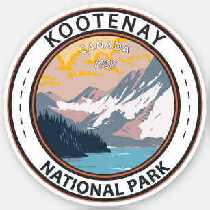 Pegatina Parque nacional Kootenay Canadá Viaje de arte