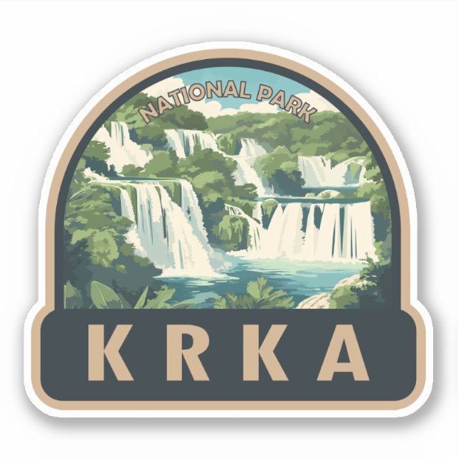 Pegatina Parque nacional Krka Arte de viajes en Croacia (Anverso)