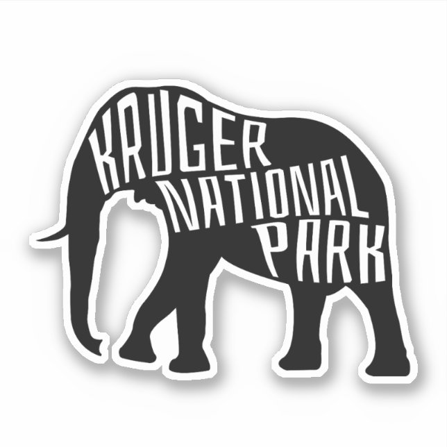 Pegatina Parque nacional Kruger, esquema del elefante - Via (Anverso)