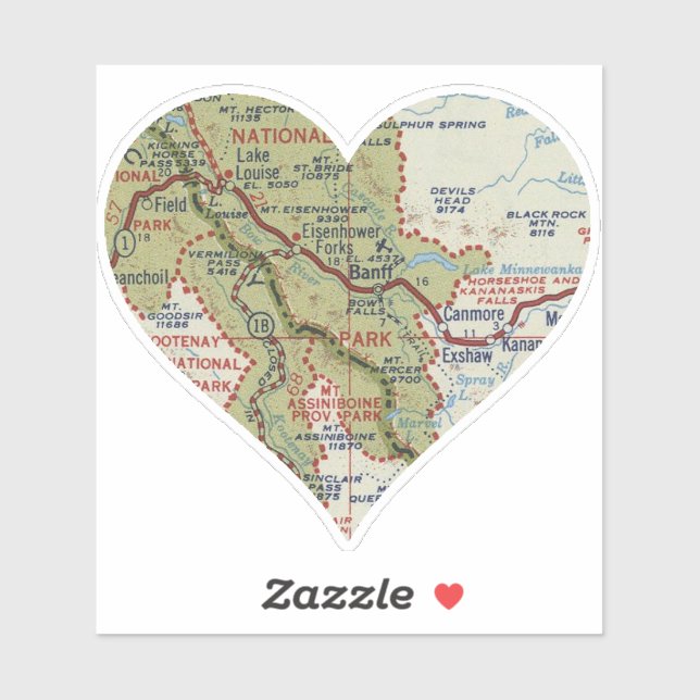 Pegatina Parque nacional Love Banff (Hoja)