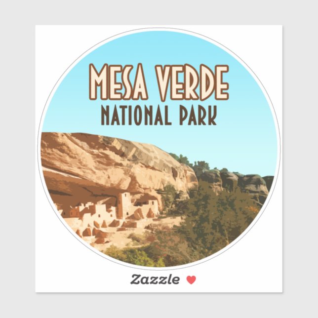 Pegatina Parque nacional Mesa Verde Colorado (Hoja)