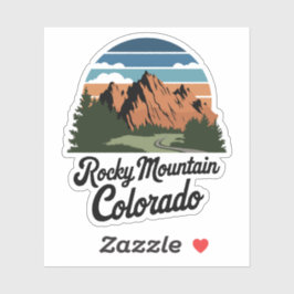Pegatina Parque nacional Montaña Rocosa Retro