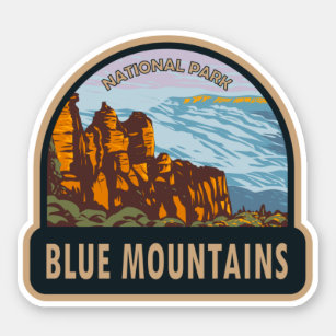Pegatina Parque nacional Montañas Azules Australia Vintage