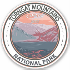 Pegatina Parque nacional Montañas Torngat Canadá Vintage