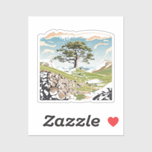 Pegatina Parque nacional Northumberland Sycamore Gap Tree