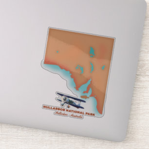Pegatina Parque Nacional Nullarbor Australia mapa