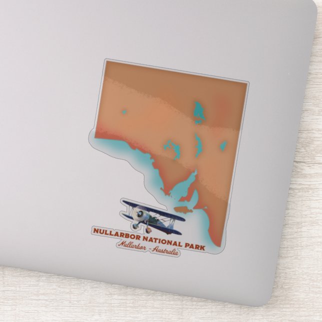 Pegatina Parque Nacional Nullarbor Australia mapa (Detalle)
