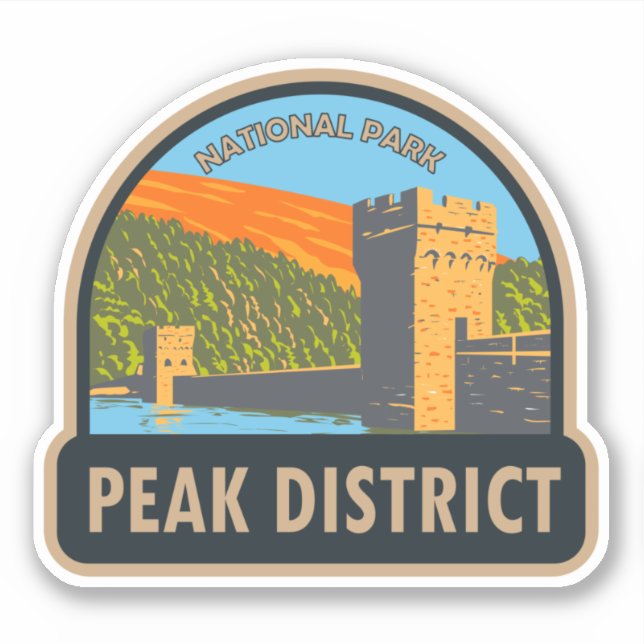 Pegatina Parque nacional Peak District (Anverso)