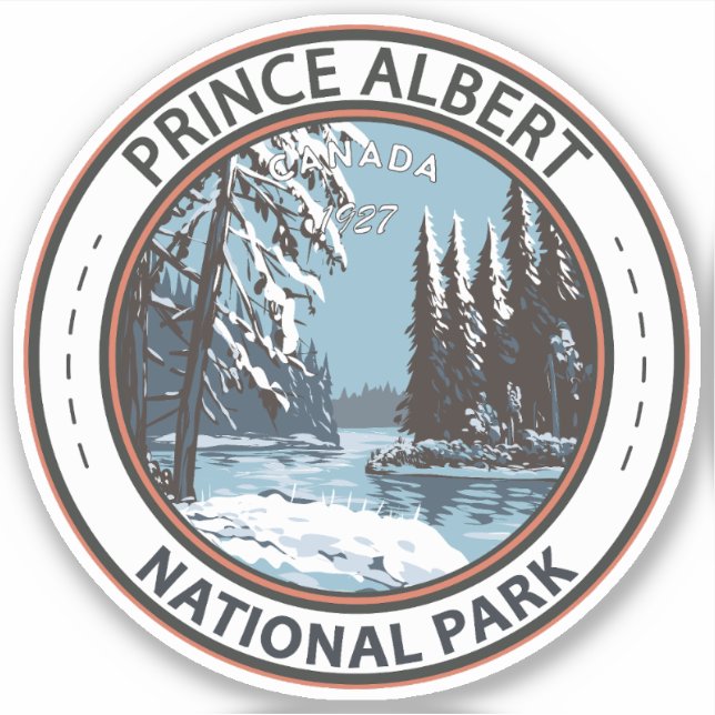Pegatina Parque nacional Príncipe Alberto Canadá en arte in (Anverso)