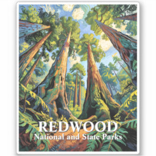 Pegatina Parque Nacional Redwoods California Van Gogh Perso