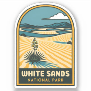 Pegatina Parque nacional Retro Vintage Travel White Sands