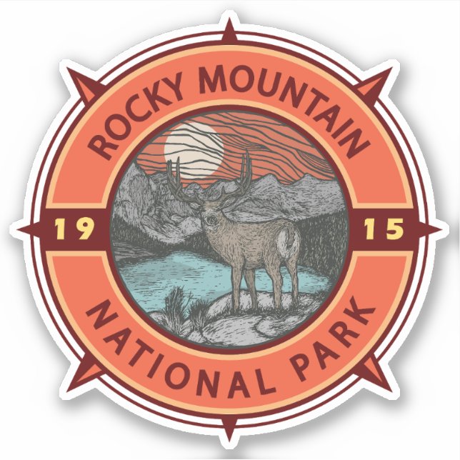 Pegatina Parque nacional Rocky Mountain (Anverso)