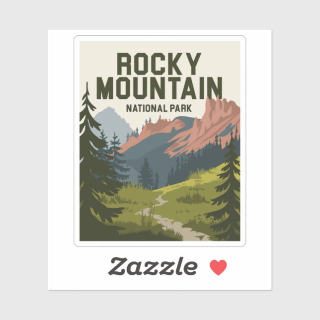 Pegatina Parque nacional Rocky Mountain Colorado (Hoja)