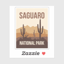 Pegatina Parque nacional Saguaro Arte de viajes mínimo