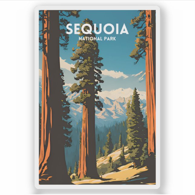 Pegatina Parque nacional Sequoia (Anverso)
