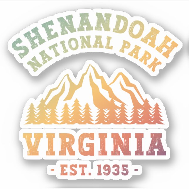 Pegatina Parque nacional Shenandoah Virginia Estados Unidos (Anverso)