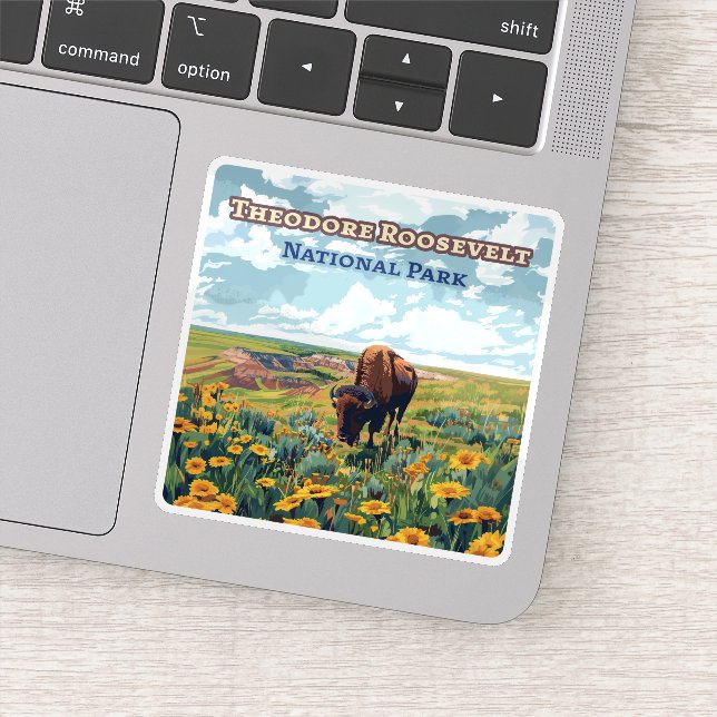 Pegatina Parque nacional Theodore Roosevelt North Dakota (Detalle)