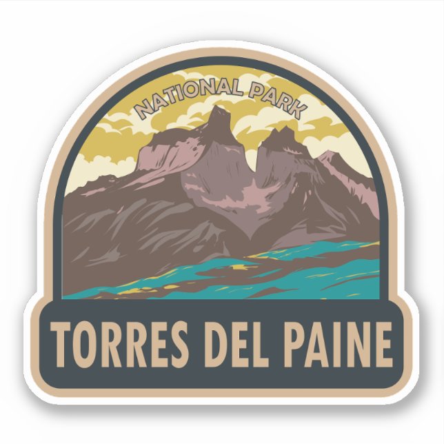 Pegatina Parque nacional Torres del Paine (Anverso)