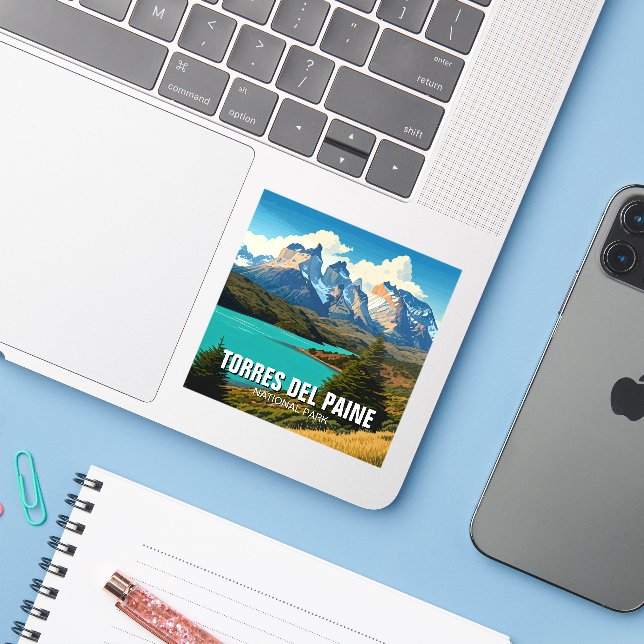 Pegatina Parque nacional Torres Del Paine Chile (Ordenado portátil con iPhone)