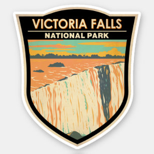 Pegatina Parque nacional Victoria Falls Viajes Arte Vintage