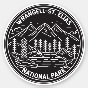 Pegatina Parque nacional Wrangell St Elias Alaska Monoline