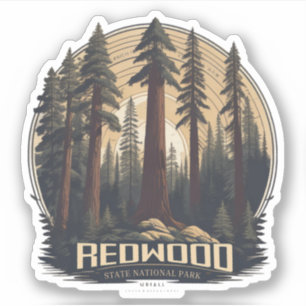 Pegatina Parque nacional y estatal Redwood, California cost