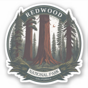Pegatina Parque nacional y estatal Redwood, California cost