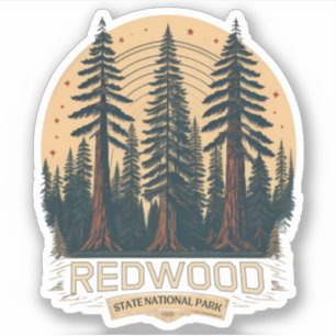 Pegatina Parque nacional y estatal Redwood, California cost