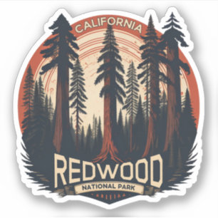 Pegatina Parque nacional y estatal Redwood, California cost