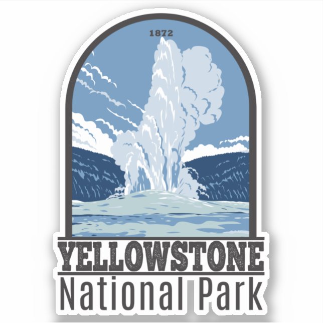 Pegatina Parque nacional Yellowstone Antigua cosecha fiel (Anverso)