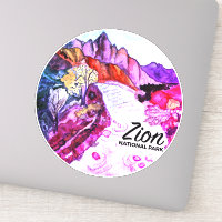 Parque nacional Zion Camping acuarela Utah