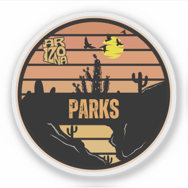 Pegatina Parques, Arizona (Anverso)