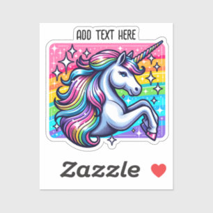 Pegatina Parques de arcoiris y unicornio mágico personaliza