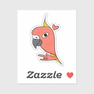Pegatina Parrot ASL I Love You - Diseño de Cultura Sorda